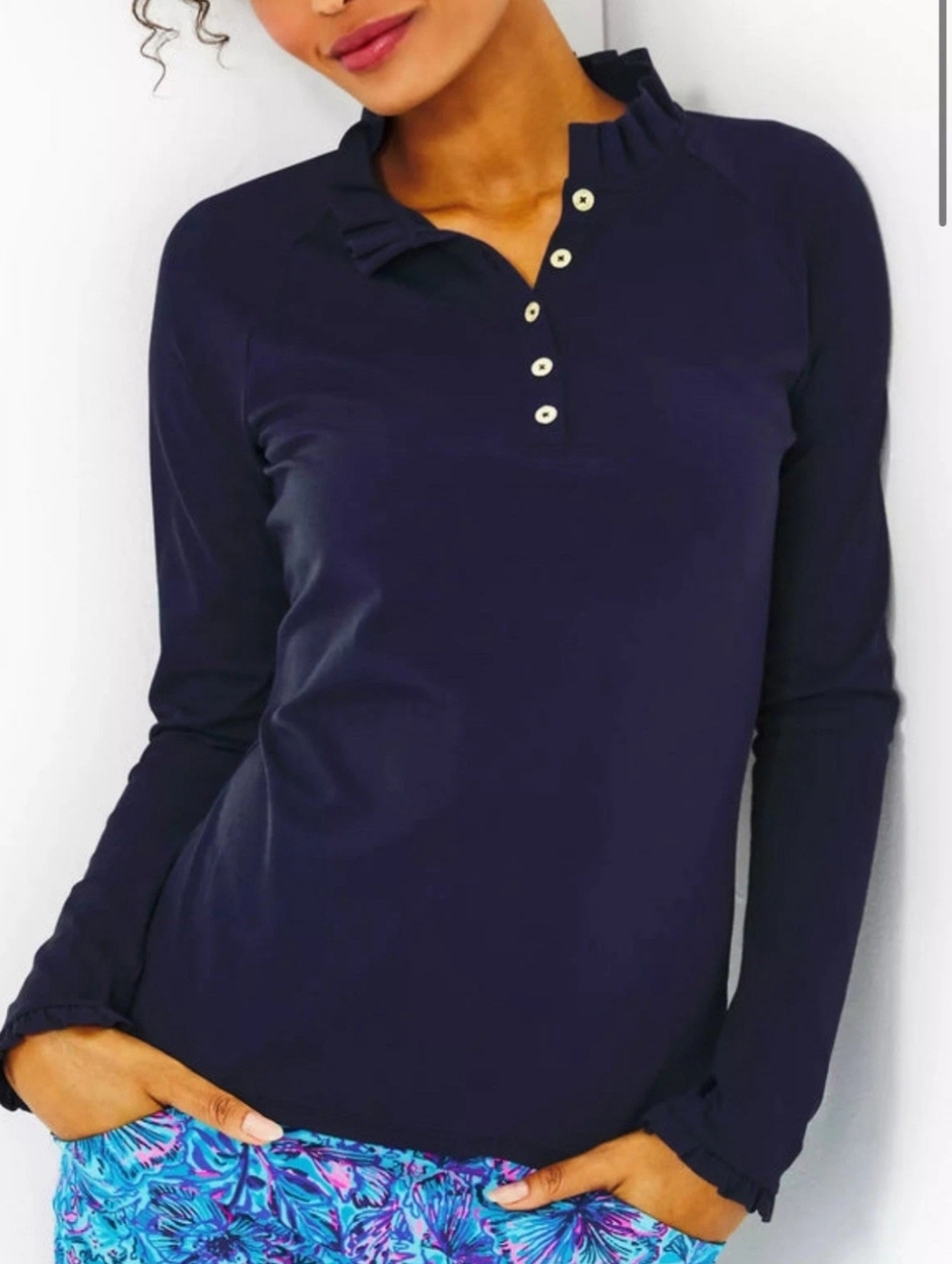 Lilly Pulitzer Hutton Polo - True Navy , Size Large  NWT